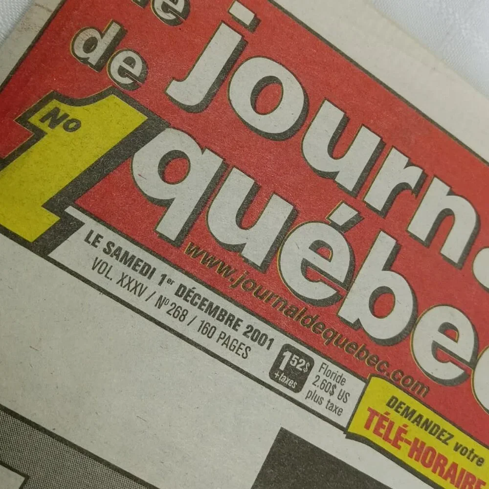 “Farewell, George!” Le Journal de Québec, December 1, 2001, in French - Picture 2 of 3